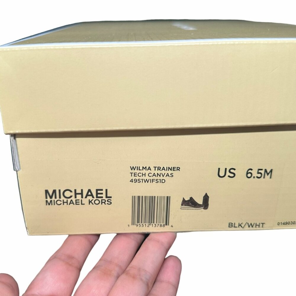 ✨MICHAEL KORS Wilma Trainer Sz 6.5 Women shoes Casual Sneakers Black 49S1WIFS1D✨ - Picture 8 of 10